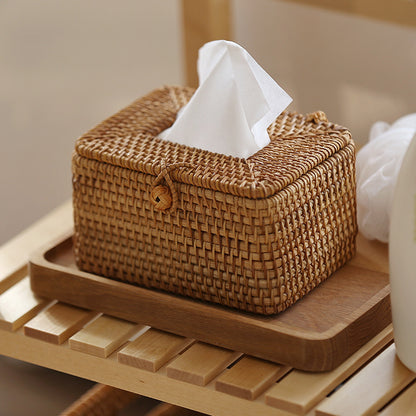 Handmade rattan tissue box