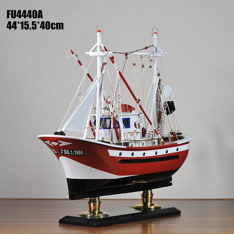 Handmade Wooden Home Accessories Fish Boat Crafts Ornaments