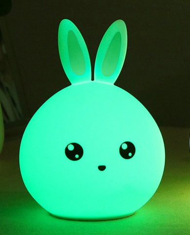 Cute Rabbit Night Light Touch Sensor Silicone LED Colorful Lights