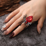 Halloween Spider Rhinestone Ring