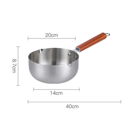 Snow Flat Pot Stainless Steel Nonstick Integrated Food Small Milk Pot