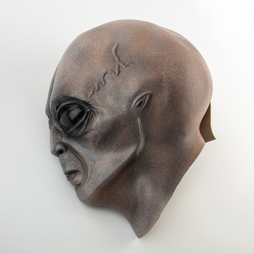 Grey Big-Eyed Alien Latex Headgear