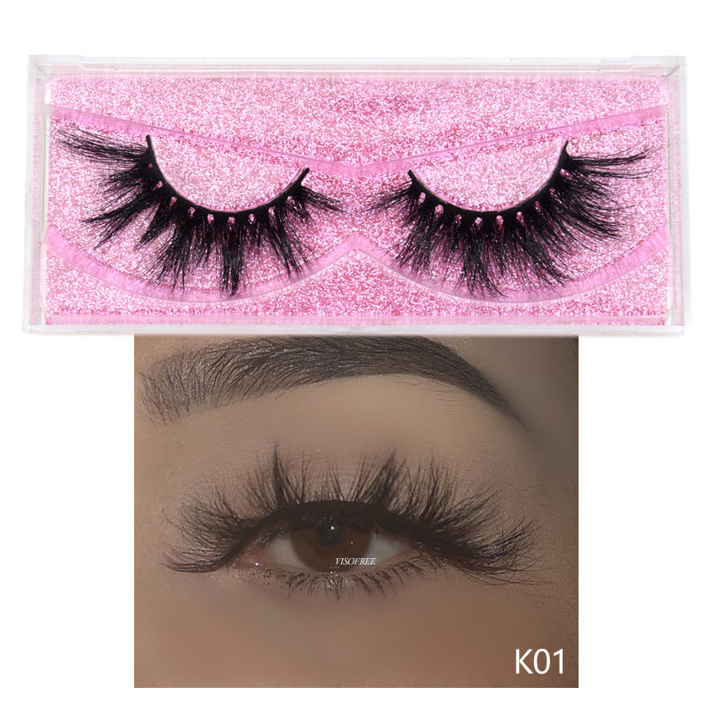 High Quality False Eyelashes with Pink Glitter Box