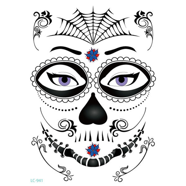 Halloween Face Tattoo Sticker