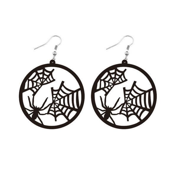 Round Acrylic Halloween Earrings