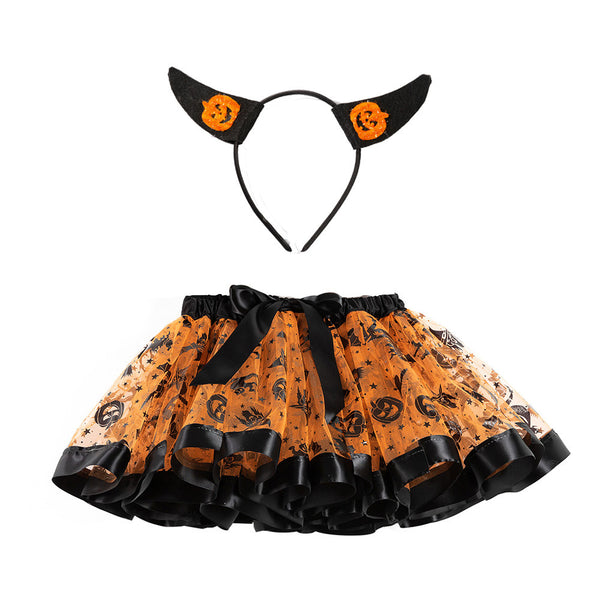 Children's Halloween Skirt & Headband