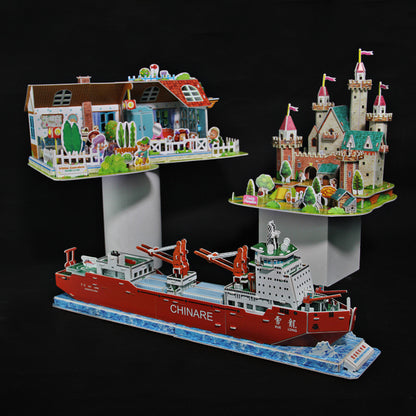 DIY3D Three-dimensional Puzzle Castle Ship Handmade Assembled