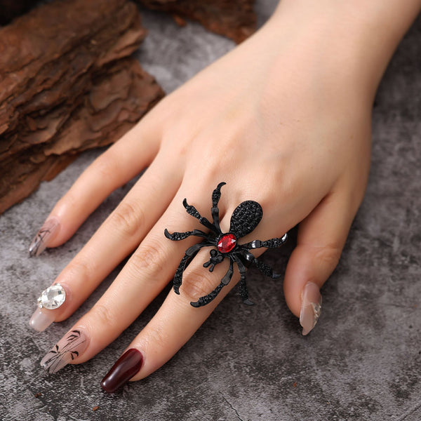 Halloween Spider Rhinestone Ring