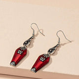 Halloween Retro Red Bat & Spider Earrings