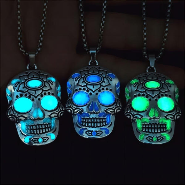 Day of the Dead Luminous Skull Necklace