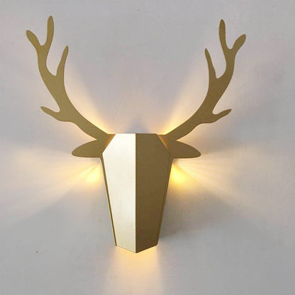 Decorative Iron Deer Living Room Wall Lamp