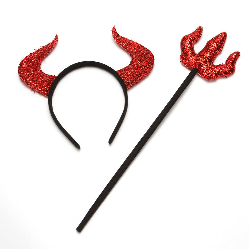 Halloween Devil Headband & Pitchfork