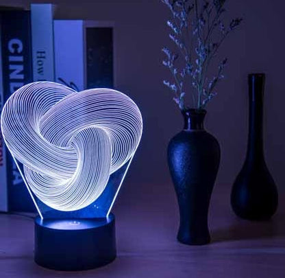 Twist Abstract LED 3D Night Light Touch Colorful Acrylic 3D Table Lamp Decoration Lighting Baby Sleeping Mood Lamp Best Gift