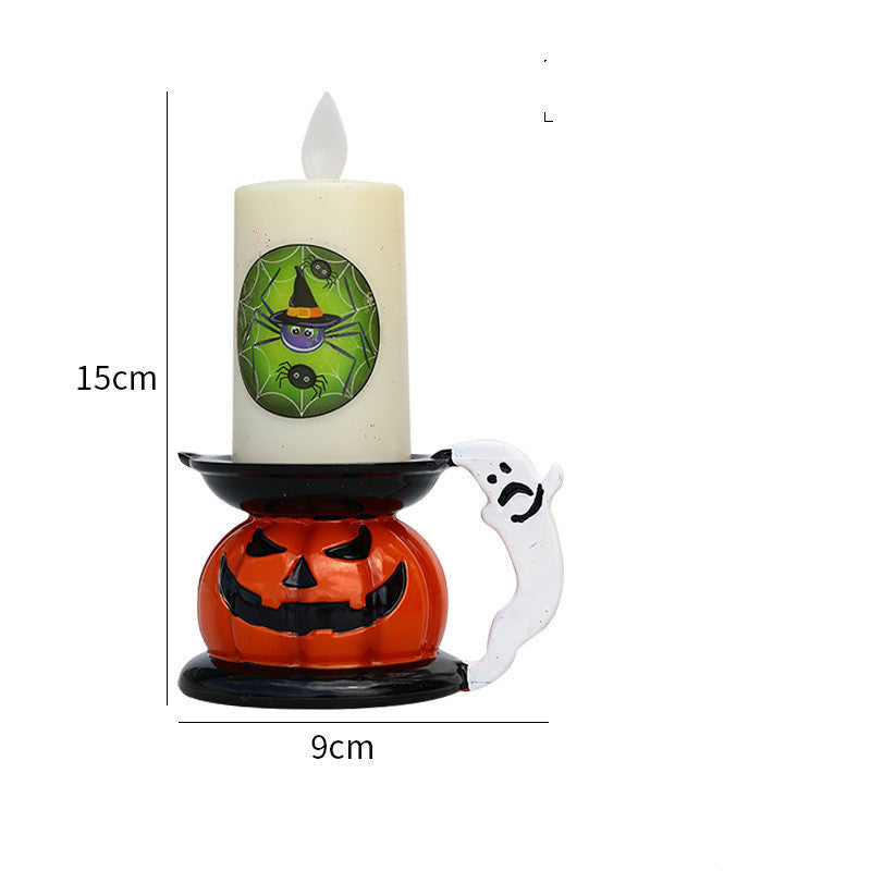 Halloween Skull Witch Decorative Candle Holder