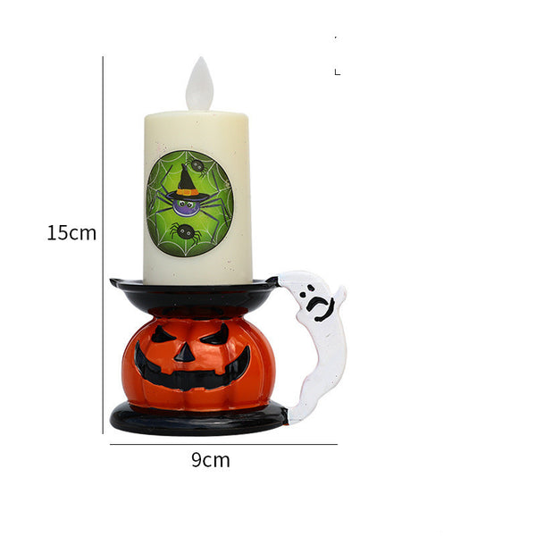 Halloween Skull Witch Decorative Candle Holder