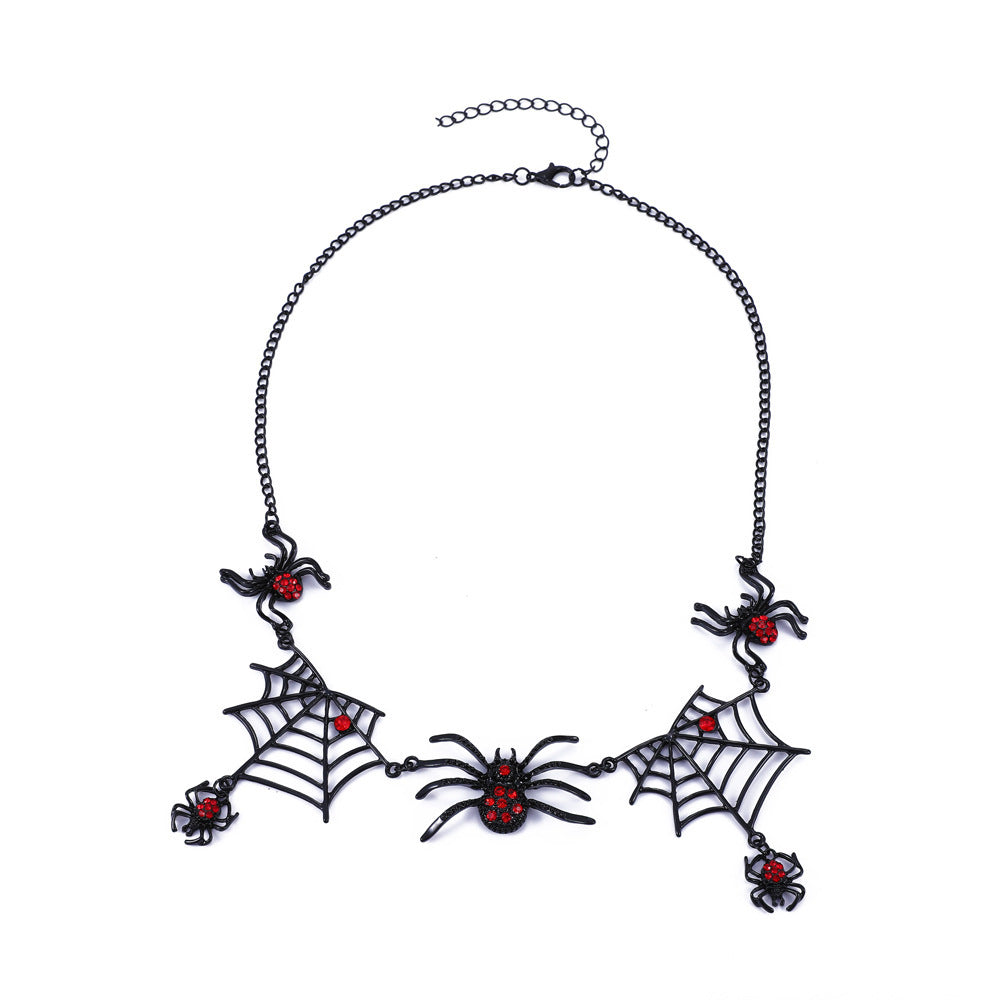 Halloween Spider & Web Necklace