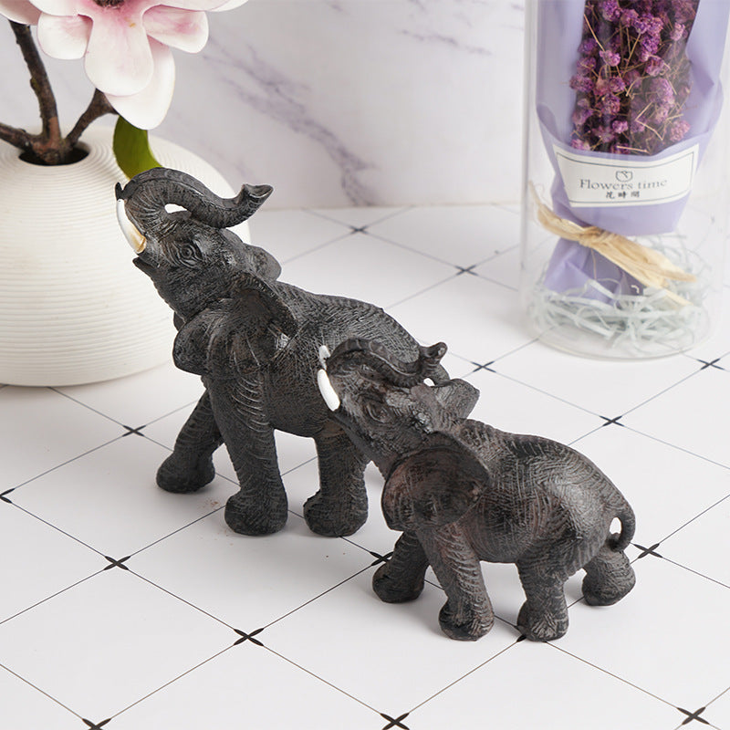 Creative Animal Elephant Sculpture Resin Crafts Ornaments