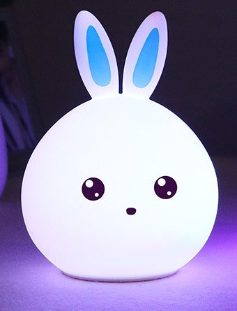 Cute Rabbit Night Light Touch Sensor Silicone LED Colorful Lights