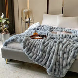 Luxury Faux Rabbit Fur Winter Blanket