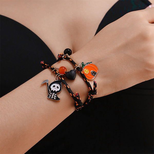 Halloween Love Magnetic Couple Rope Bracelet