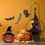 Halloween Wooden Pumpkin Lamp 