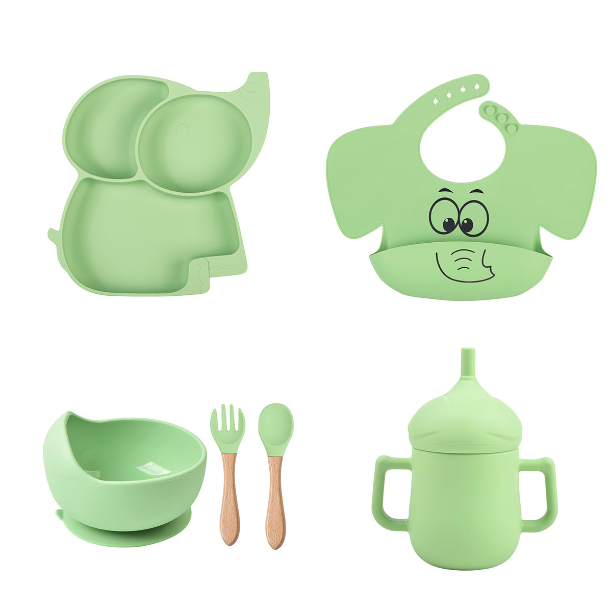 Children's Elephant Silicone Tableware Set