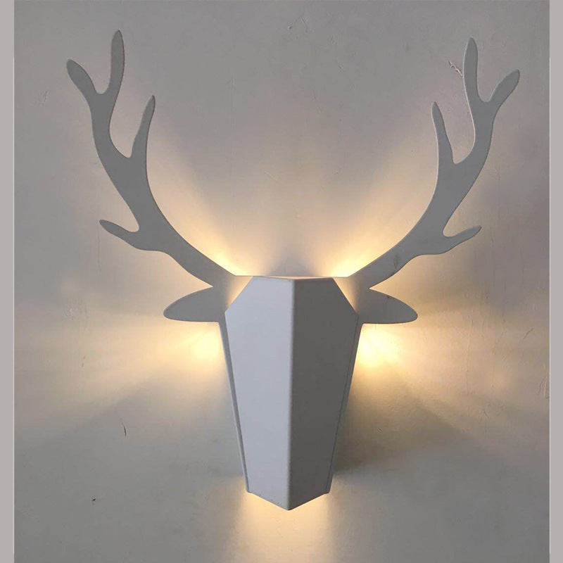 Decorative Iron Deer Living Room Wall Lamp