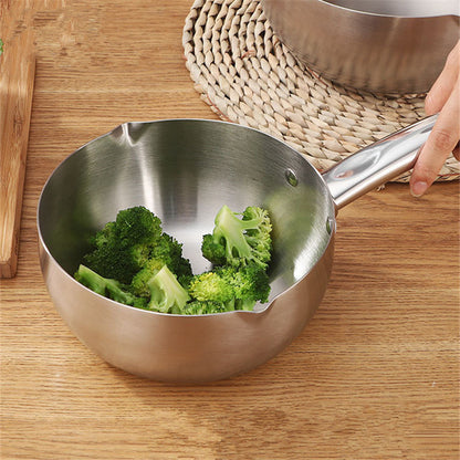 Snow Flat Pot Stainless Steel Nonstick Integrated Food Small Milk Pot