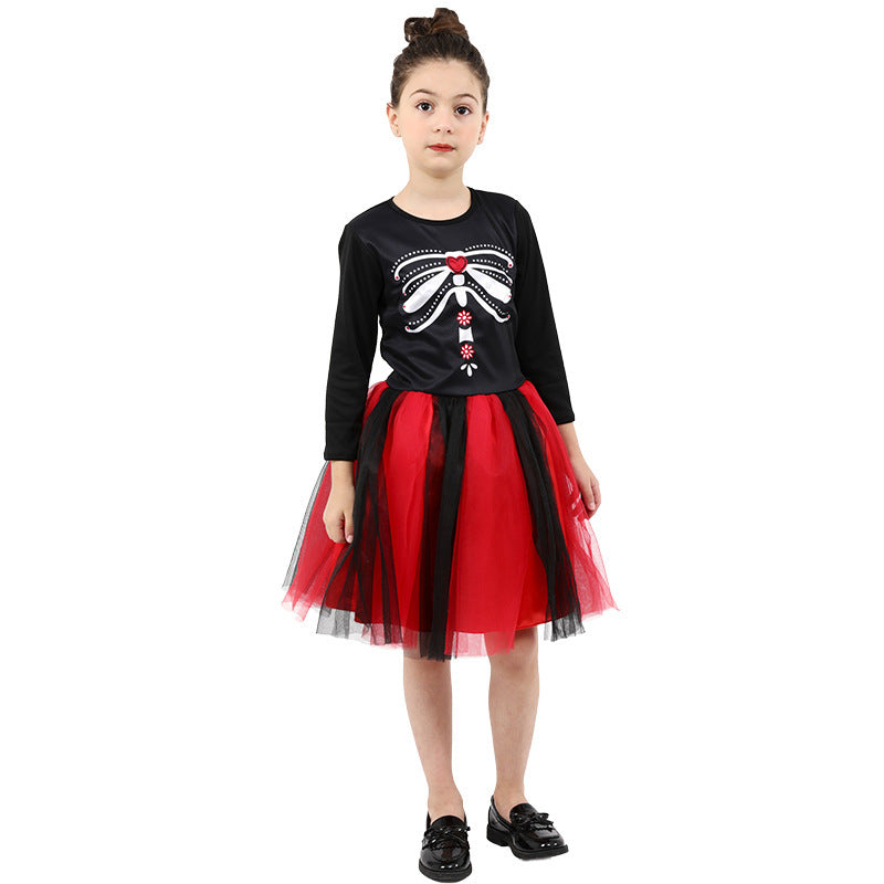 Halloween Girl's Skeleton Dress Costume