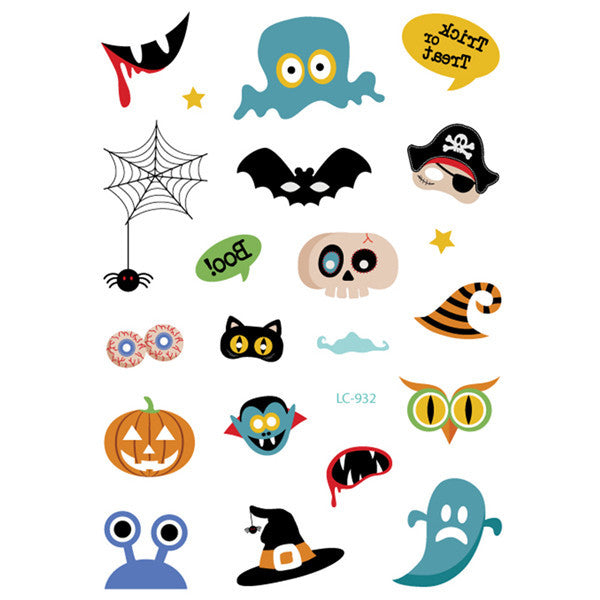 Halloween Face Tattoo Sticker