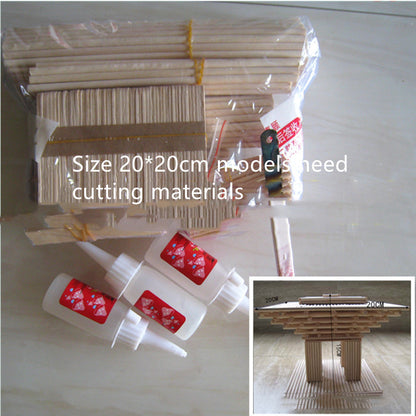 Round Wooden Sticks Handmade Model Material Set