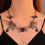 Halloween Spider & Web Necklace