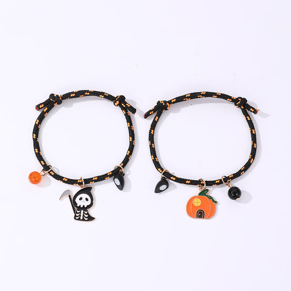 Halloween Love Magnetic Couple Rope Bracelet