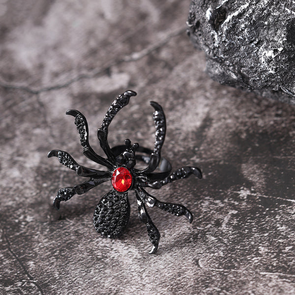 Halloween Spider Rhinestone Ring