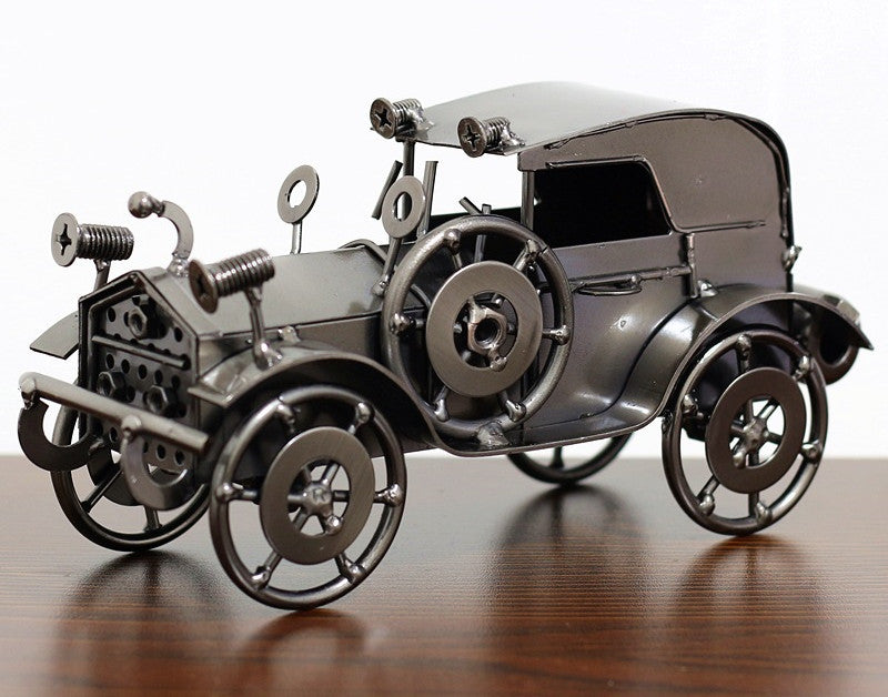 Handmade Retro Wrought Iron Vintage Car Model Crafts Ornaments