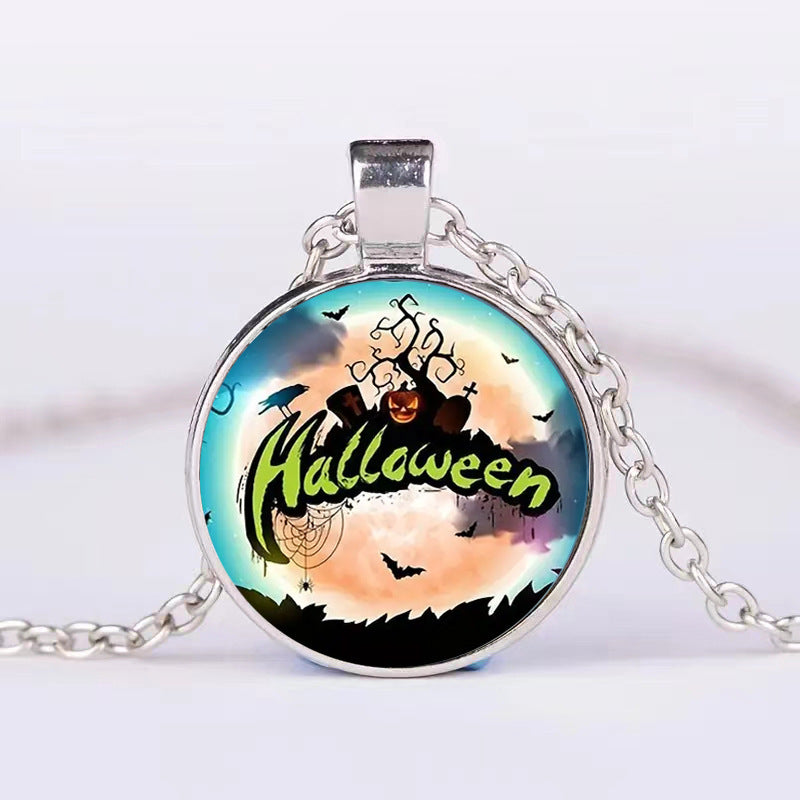 Halloween Pumpkin Ghost Bat Necklace