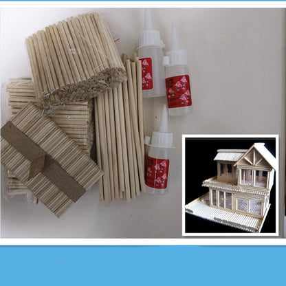 Round Wooden Sticks Handmade Model Material Set