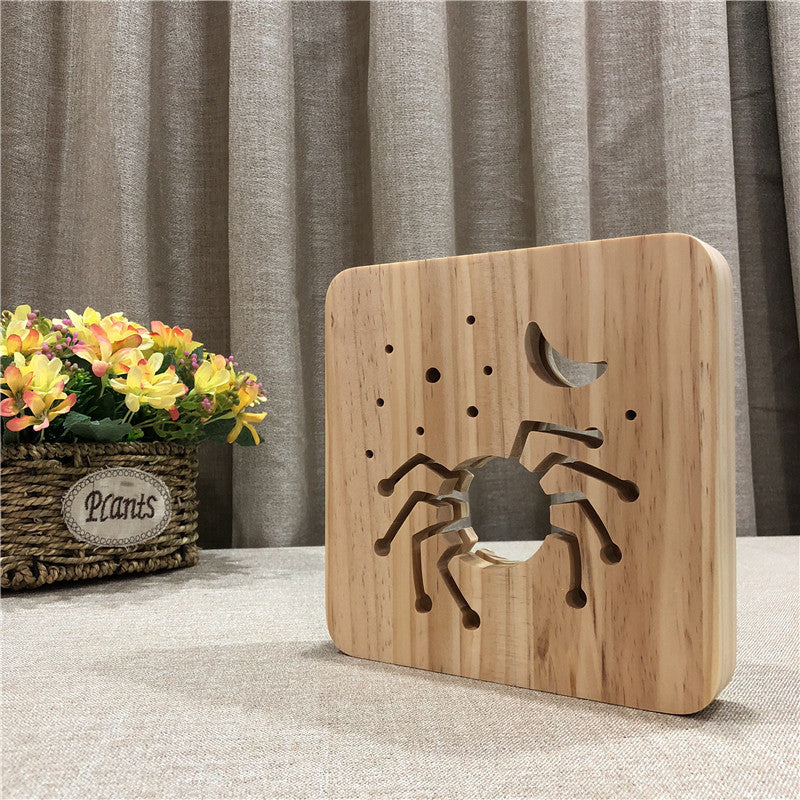 Halloween Wooden Spider Light