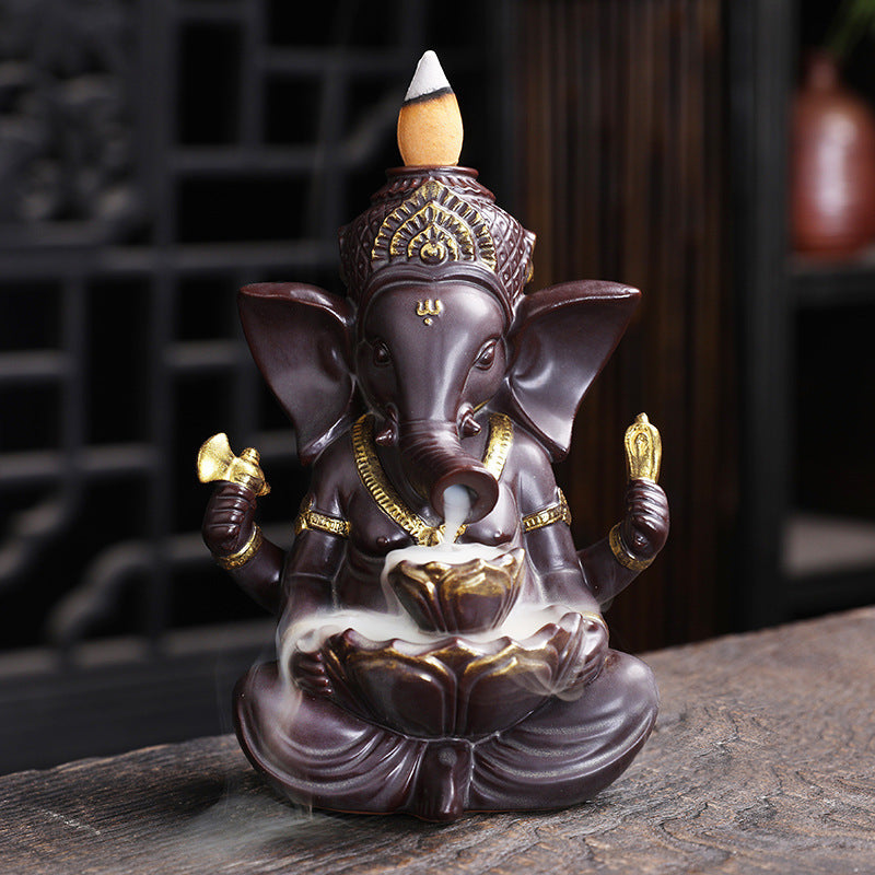 Buddha Elephant Ceramic Ornaments Incense Burner