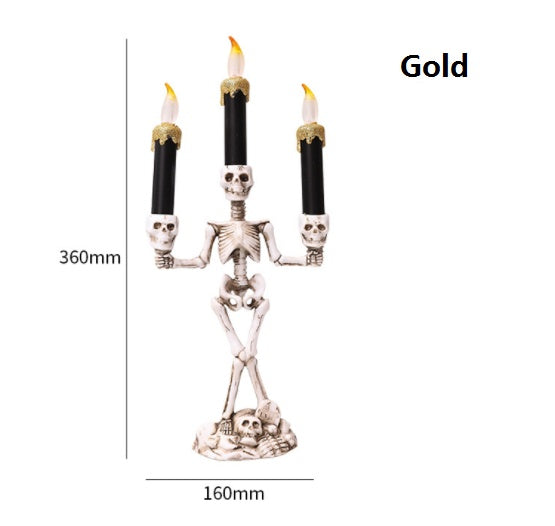 Halloween Skeleton Candlestick Lamp