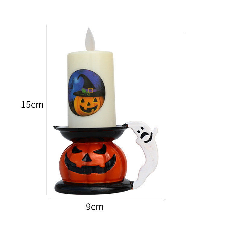 Halloween Skull Witch Decorative Candle Holder