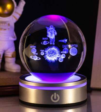 Creative 3D Luminous Crystal Ball Colorful Gradient Small Night Lamp Home Decorations