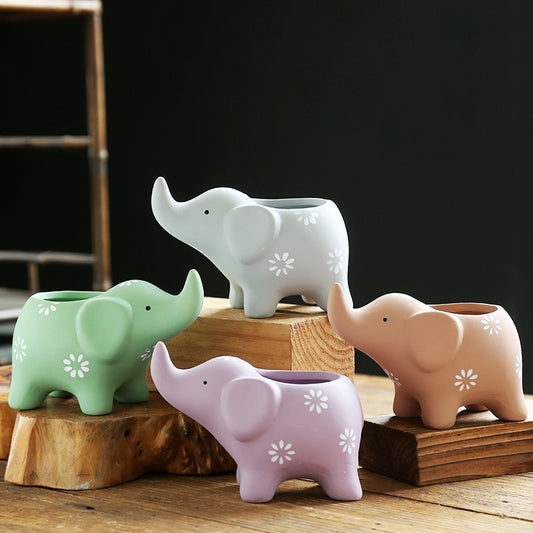 Ceramic Creative Elephant Cute Succulent Flower Pot