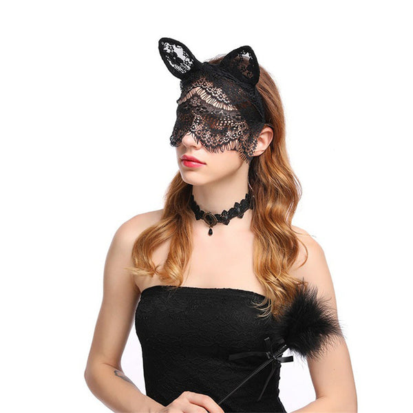 Halloween Lace Cat Veil