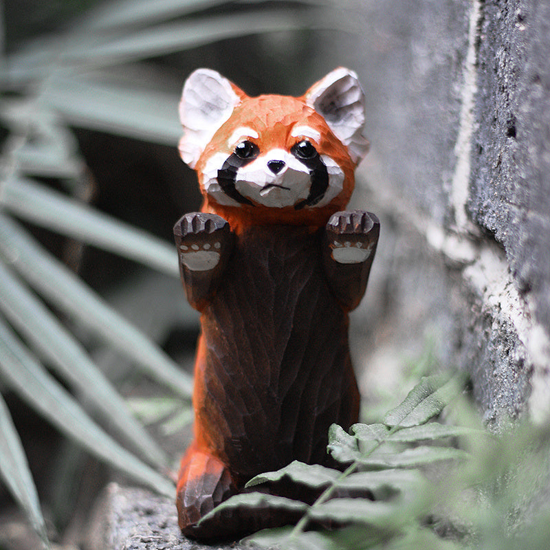 Red Panda Handmade Wood Carving Solid Wood