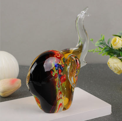 Glass Sculpture Elephant Ornament