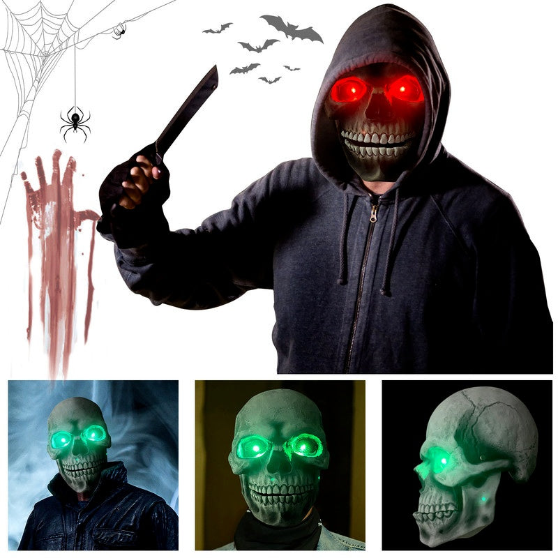 LED Halloween Skull Movable Mouth Latex Mask