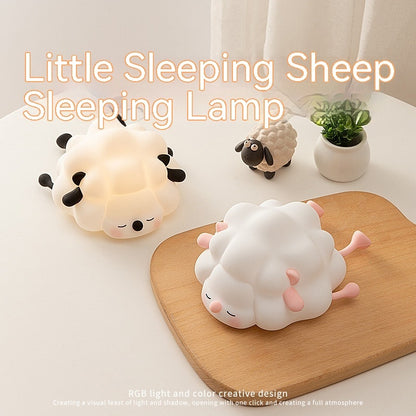 Cute Silicone Sleeping Sheep Rabbit and Panda LED Night Lights Rechargeable Timing Dimming