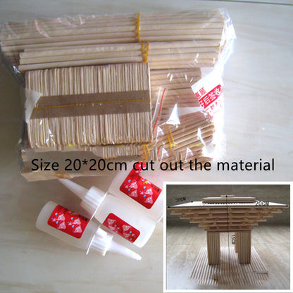 Round Wooden Sticks Handmade Model Material Set