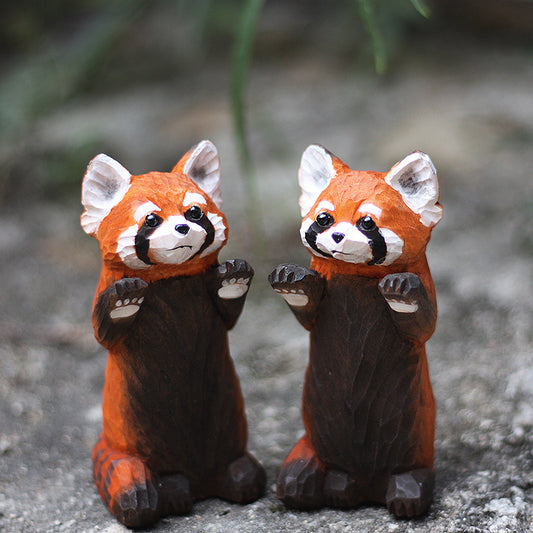 Red Panda Handmade Wood Carving Solid Wood